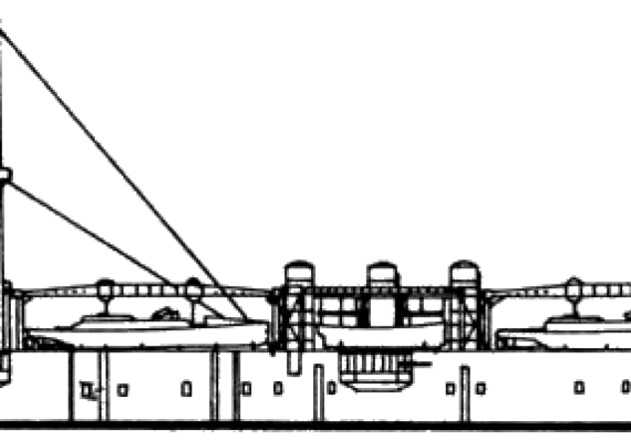 Корабль NMF Foudre (Croiseur porte-torpilleursr] (1897) - чертежи, габариты, рисунки